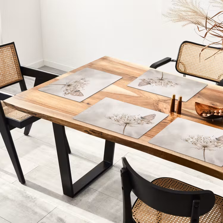 Vlinder - Bloem -Natuur - Beige Placemat vinyl groot -zzsfeer4_Kitchenyeah-website