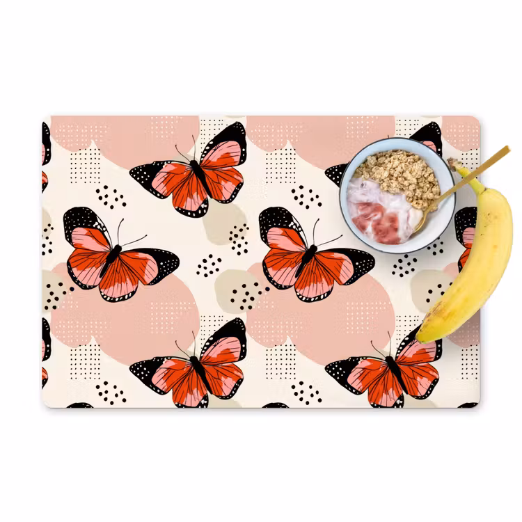 Vlinders - Retro - Kleurrijk Placemat vinyl groot 368 -zzzproduct_Kitchenyeah-website