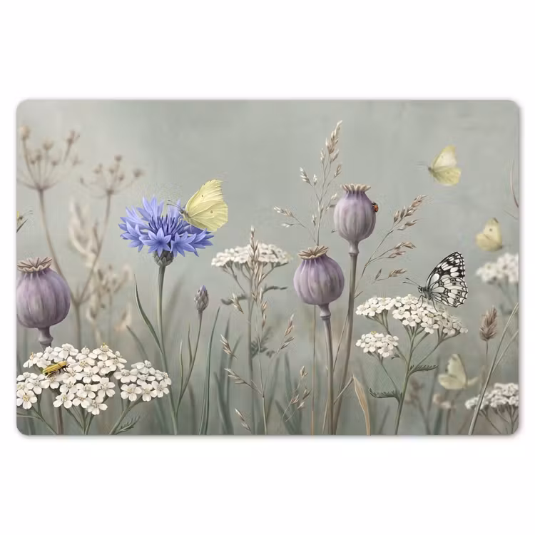 Vlinders - Wildbloemen - Illustratie - Kleurrijk Placemat vinyl groot -zzsfeer1_Kitchenyeah-website