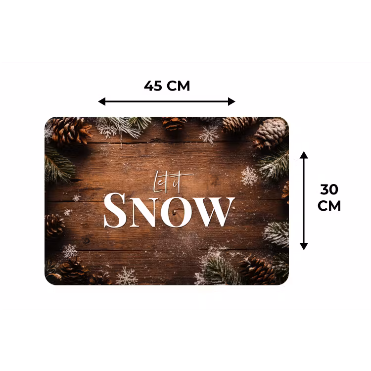 Sneeuw - Houtlook - Quote - Let it snow Placemat vinyl groot -specs
