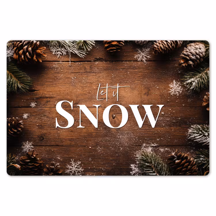 Sneeuw - Houtlook - Quote - Let it snow Placemat vinyl groot -zzsfeer1_Kitchenyeah-website