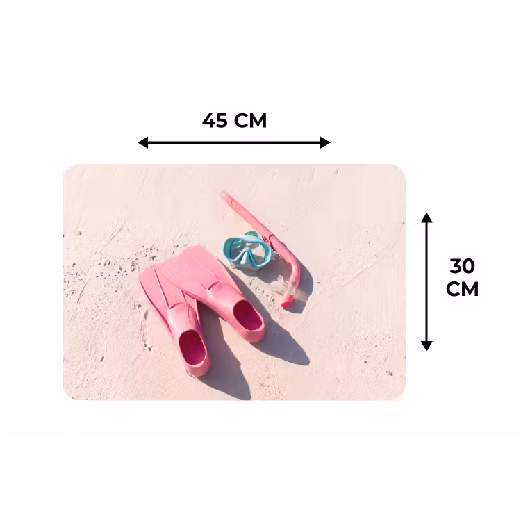 Snorkelset - Strand - Zomer - Roze Placemat vinyl groot -specs