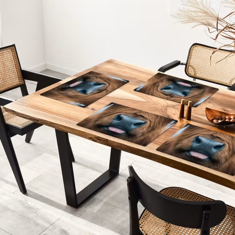 Schotse hooglander - Neus - Bruin Placemat vinyl groot -zzsfeer4_Kitchenyeah-website