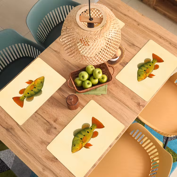 Schubben - Vis - Groen - Illustratie Placemat vinyl groot -zzsfeer5_Kitchenyeah-website