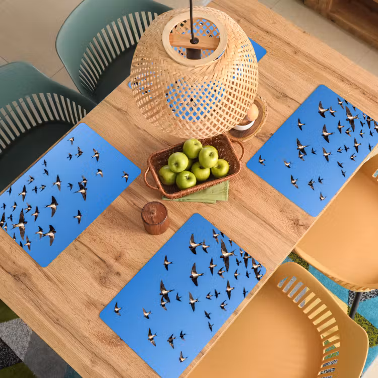 Zwaluwen - Vliegen - Blauw Placemat vinyl groot -zzsfeer5_Kitchenyeah-website