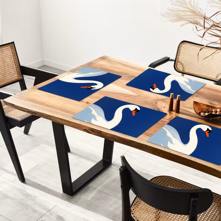 Zwaan - Wit - Snavel - Illustratie Placemat vinyl groot -zzsfeer4_Kitchenyeah-website