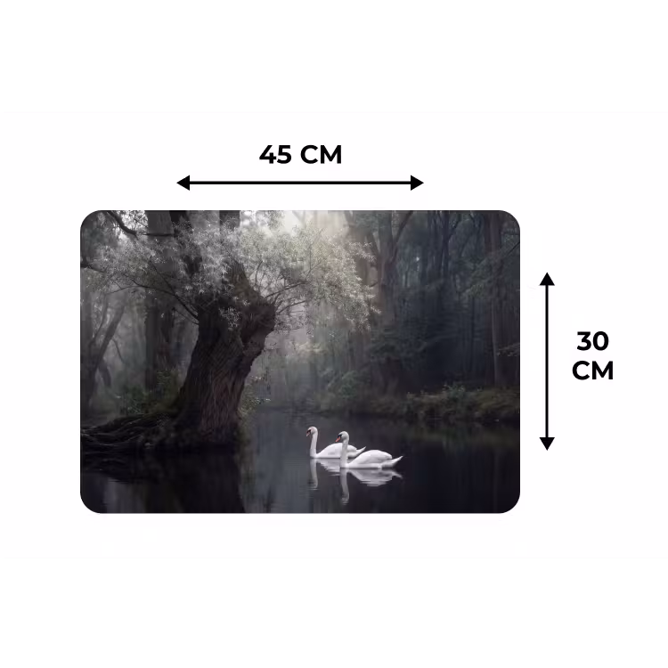 Zwanen - Rivier - Bos Placemat vinyl groot -specs
