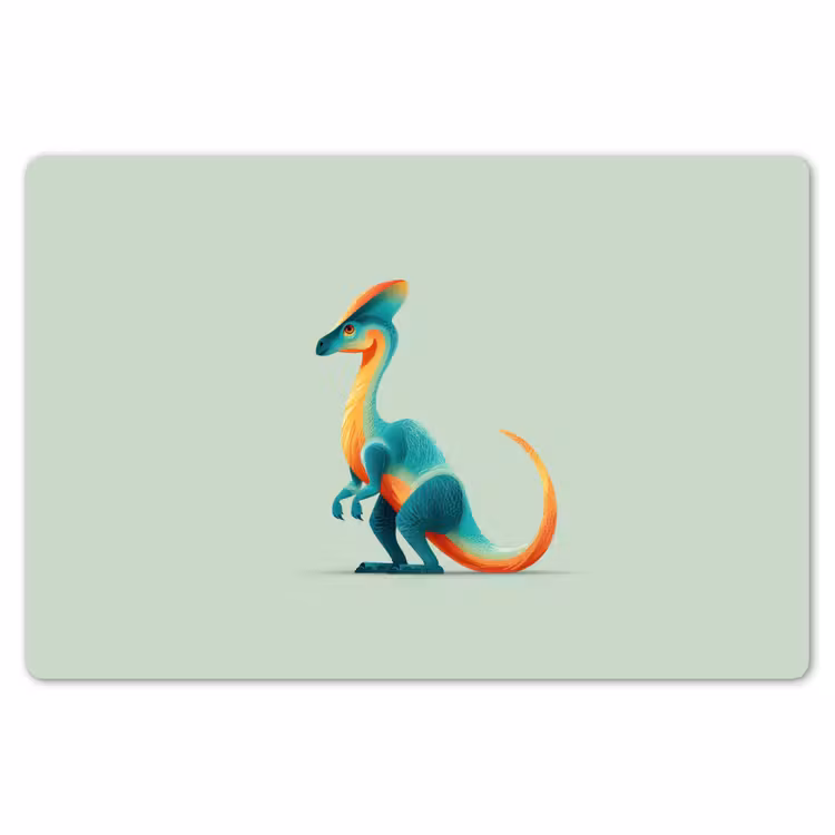 Staart - Dino - Minimalistisch - Blauw Placemat vinyl groot -zzsfeer1_Kitchenyeah-website
