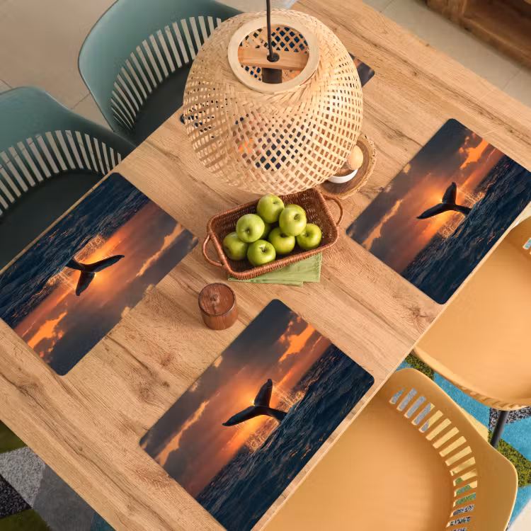 Walvis staart - Water - Zonsondergang Placemat vinyl groot -zzsfeer5_Kitchenyeah-website