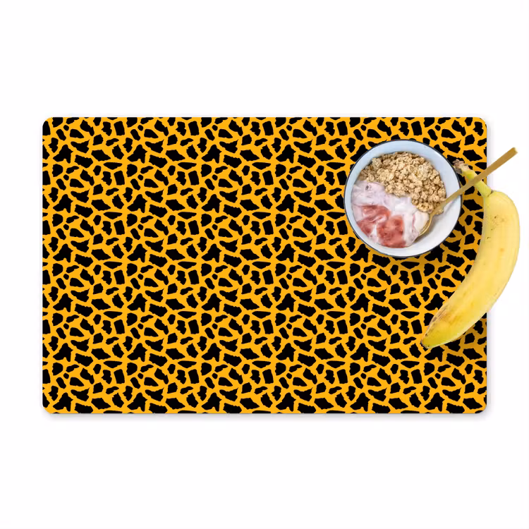 Zwart - Vlekken - Oranje - Dier Placemat vinyl groot 368 -zzzproduct_Kitchenyeah-website