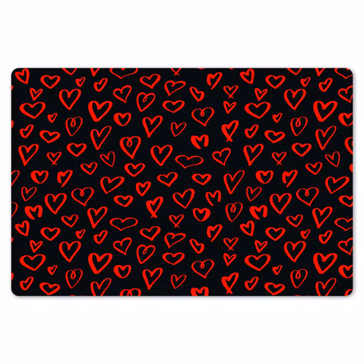 Zwart - Harten - Rood Placemat vinyl groot 368 -zzsfeer1_Kitchenyeah-website