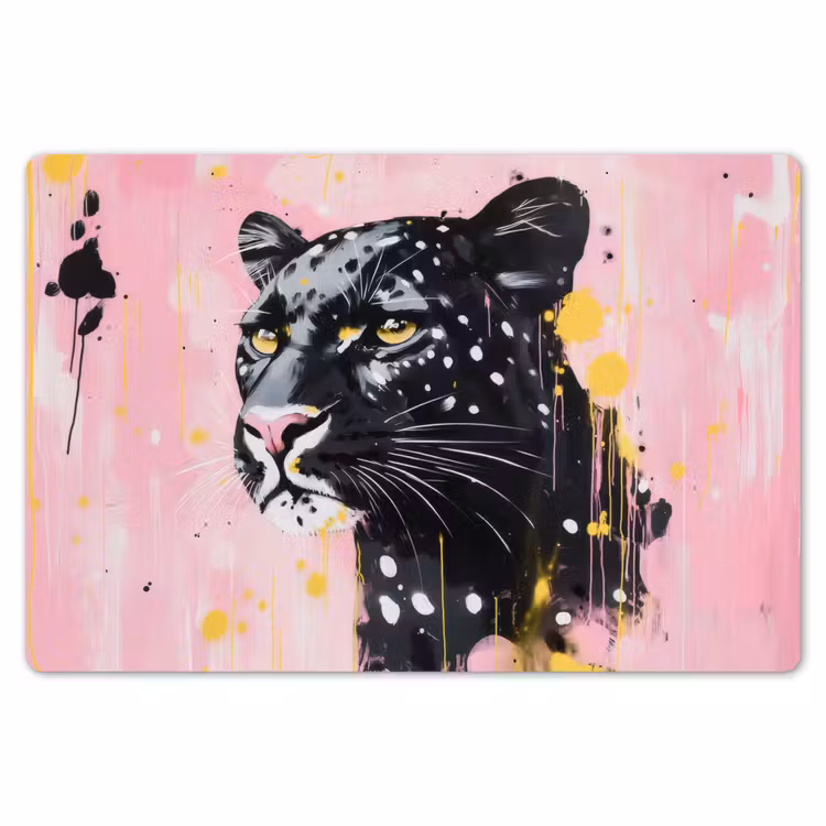 Zwart - Panter - Roze - Abstract Placemat vinyl groot -zzsfeer1_Kitchenyeah-website