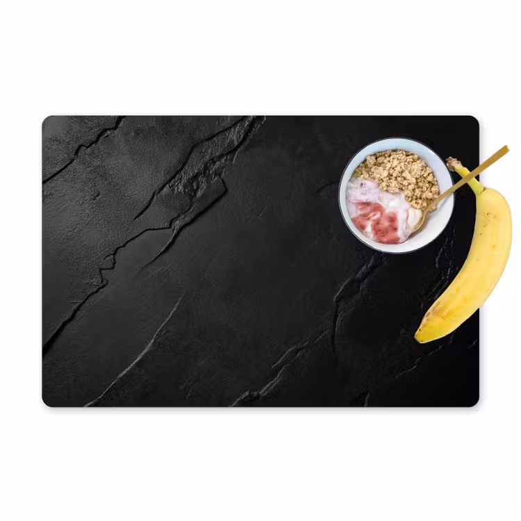 Zwart - Steen - Beton Placemat vinyl groot -zzzproduct_Kitchenyeah-website
