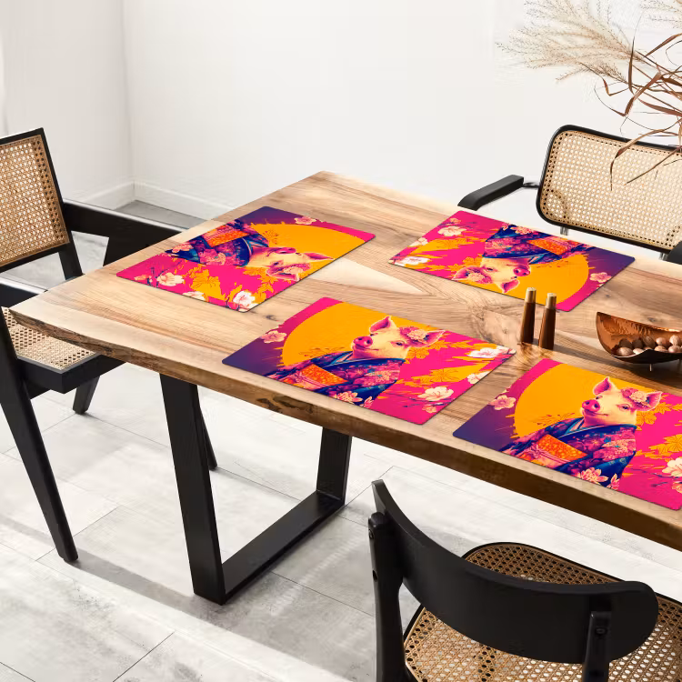 Varken - Bloemkroon - Kimono - Abstract Placemat vinyl groot -zzsfeer4_Kitchenyeah-website