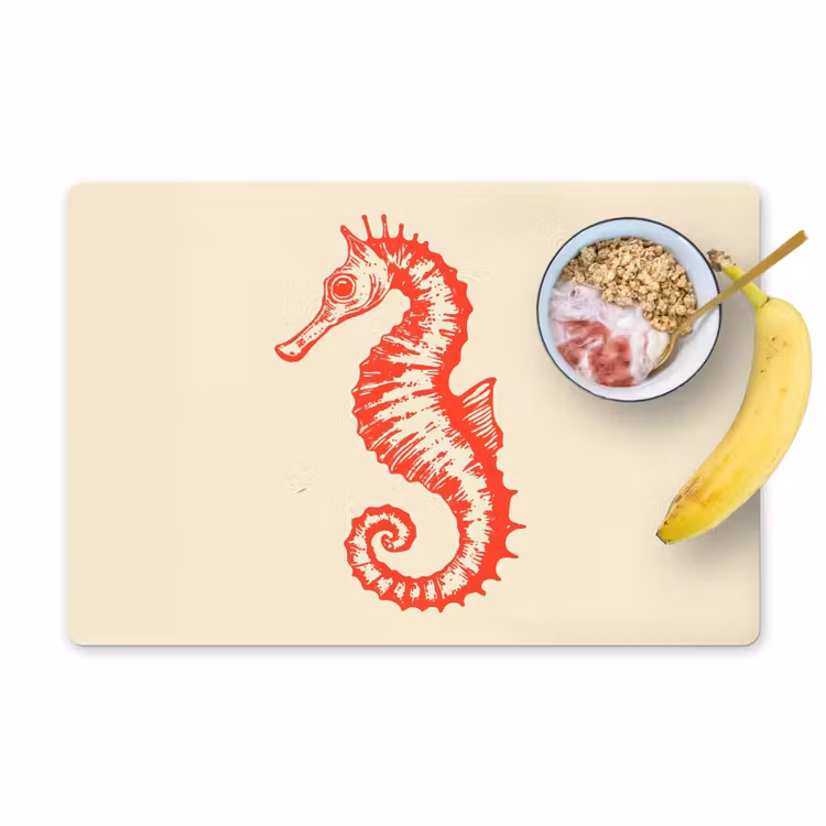 Zeepaardje - Rood - Fijne details Placemat vinyl groot -zzzproduct_Kitchenyeah-website