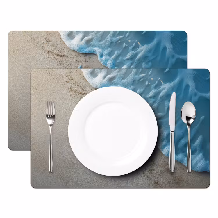 Zeesterren - Zand - Zee - Blauw Placemat vinyl groot -zzsfeer2_Kitchenyeah-website