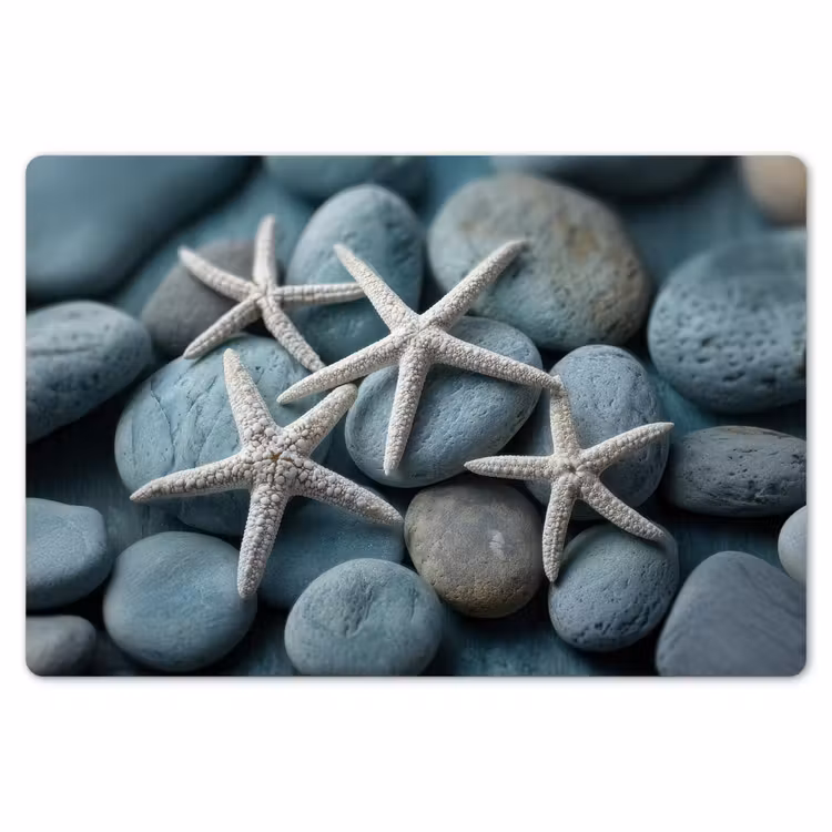 Zeesterren - Stenen - Wit Placemat vinyl groot -zzsfeer1_Kitchenyeah-website