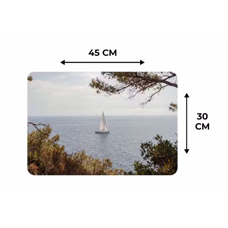 Tischset - 6 Stück - Segelboot – Bäume – Wasser - Zeilboot - bomen - water Placemat vinyl groot