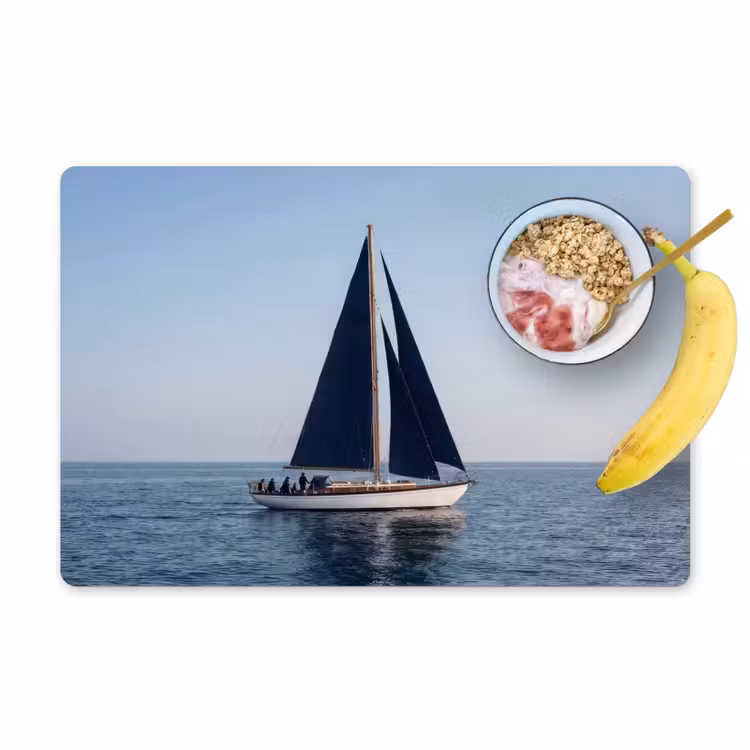 Zeilboot - Zee - Blauw Placemat vinyl groot -zzzproduct_Kitchenyeah-website