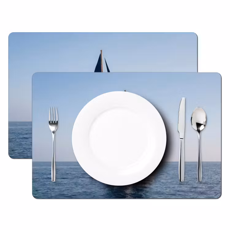 Zeilboot - Zee - Blauw Placemat vinyl groot -zzsfeer2_Kitchenyeah-website