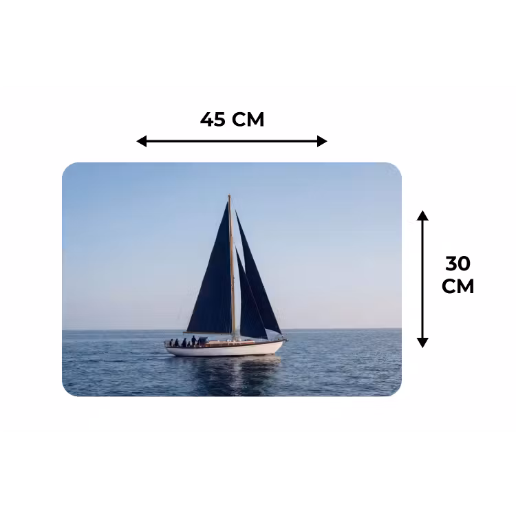 Zeilboot - Zee - Blauw Placemat vinyl groot -specs