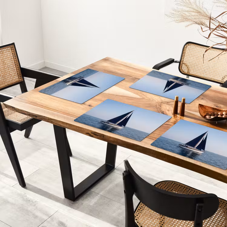 Zeilboot - Zee - Blauw Placemat vinyl groot -zzsfeer4_Kitchenyeah-website