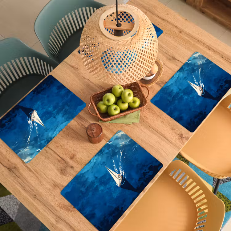Zeilboot - Water - Abstract - Schaduw Placemat vinyl groot -zzsfeer5_Kitchenyeah-website