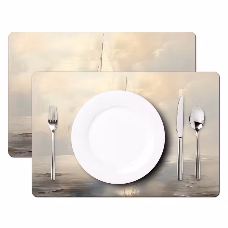 Zeilschip - Zee - Bewolkt Placemat vinyl groot -zzsfeer2_Kitchenyeah-website