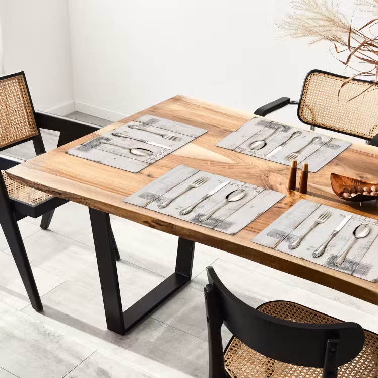 Zilver - Bestek - Hout Placemat vinyl groot -zzsfeer4_Kitchenyeah-website