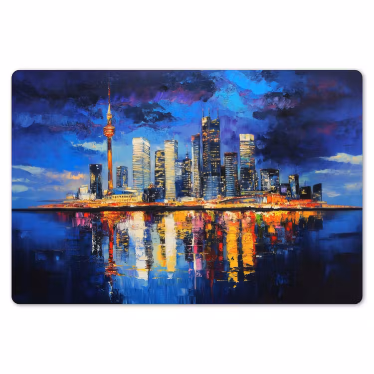 Skyline Toronto - Modern - Stadslicht - Blauw Placemat vinyl groot -zzsfeer1_Kitchenyeah-website