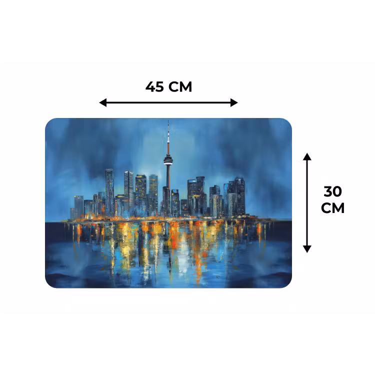 Skyline Toronto - Water - Stadslichten - Toren Placemat vinyl groot -specs