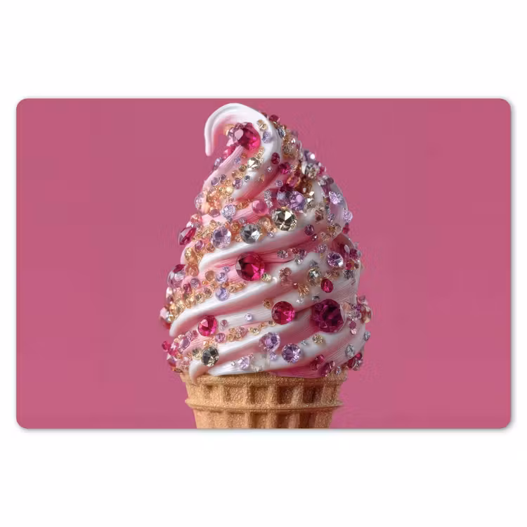 Softijs - Edelstenen - Roze - Hoorntje Placemat vinyl groot -zzsfeer1_Kitchenyeah-website
