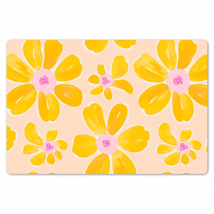 Zomers - Bloemen - Geel Placemat vinyl groot 368 -zzsfeer1_Kitchenyeah-website