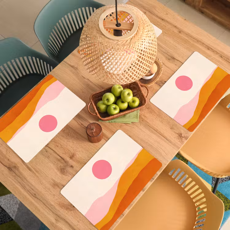 Zon - Heuvels - Abstract - Roze Placemat vinyl groot -zzsfeer5_Kitchenyeah-website