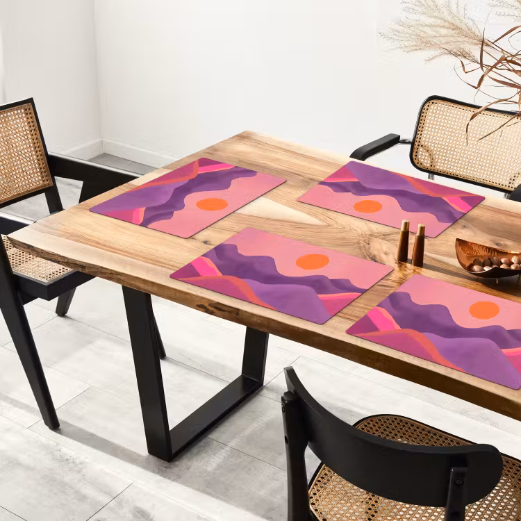 Zon - Heuvels - Paars - Abstract Placemat vinyl groot -zzsfeer4_Kitchenyeah-website