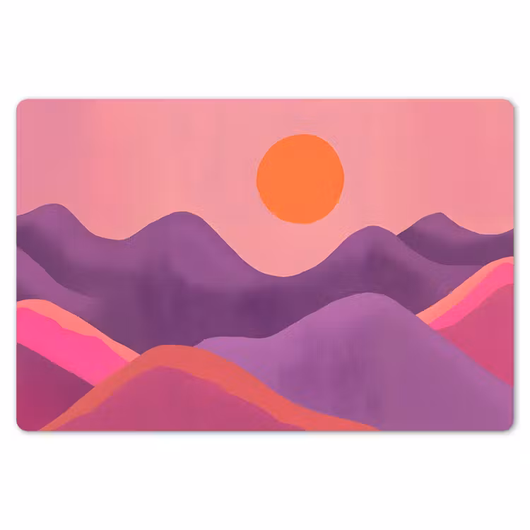 Zon - Heuvels - Paars - Abstract Placemat vinyl groot -zzsfeer1_Kitchenyeah-website
