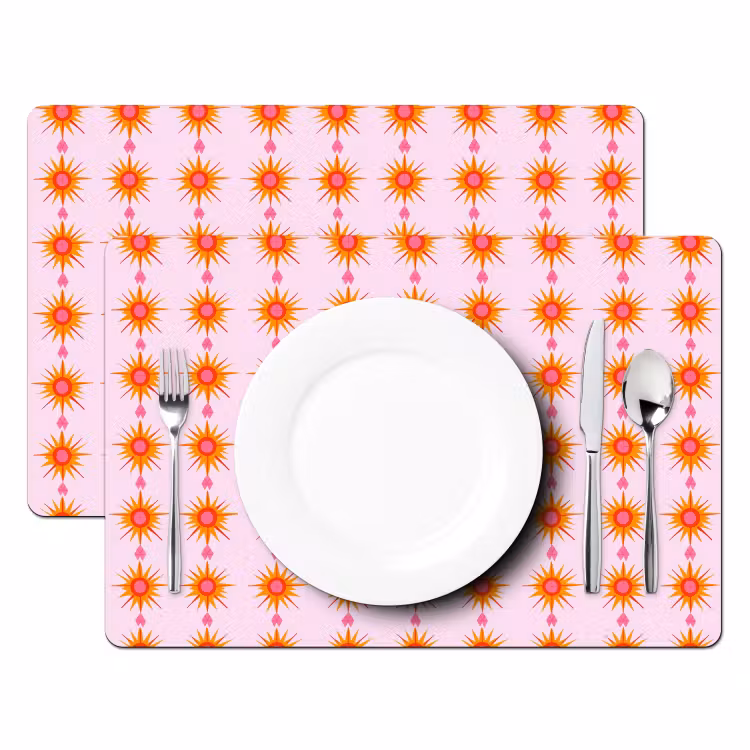 Zon - Motief - Roze Placemat vinyl groot 368 -zzsfeer2_Kitchenyeah-website