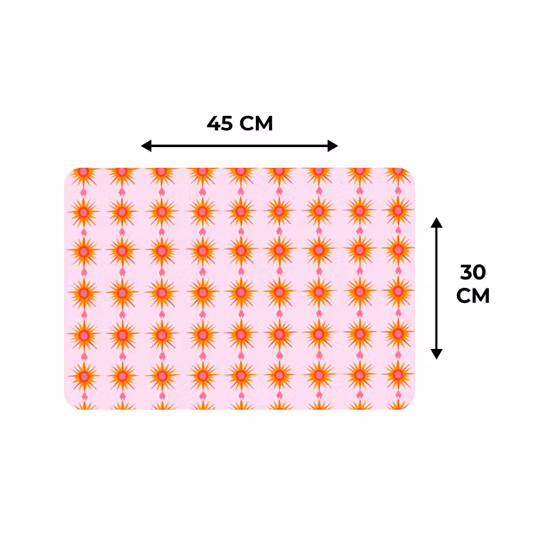 Zon - Motief - Roze Placemat vinyl groot 368 -specs