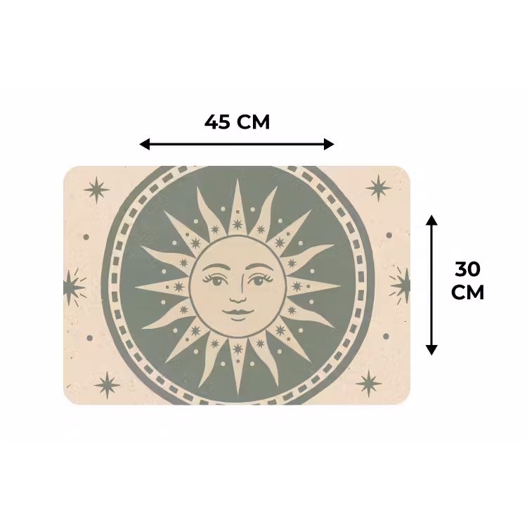 Zon - Sterren - Astrologie - Vintage - Groen Placemat vinyl groot -specs