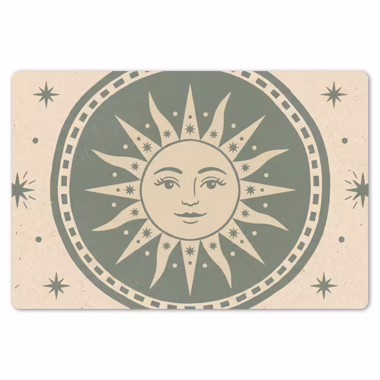 Zon - Sterren - Astrologie - Vintage - Groen Placemat vinyl groot -zzsfeer1_Kitchenyeah-website