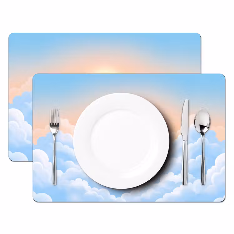 Zon - Vogels - Lucht - Natuur - Geel Placemat vinyl groot -zzsfeer2_Kitchenyeah-website