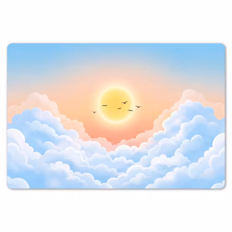 Zon - Vogels - Lucht - Natuur - Geel Placemat vinyl groot -zzsfeer1_Kitchenyeah-website