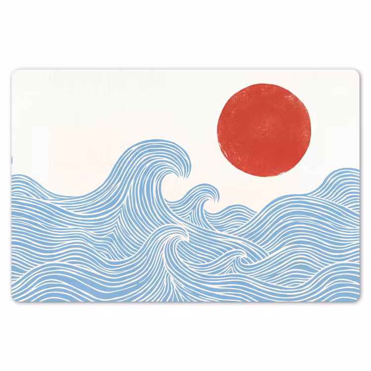 Zon - Golven - Oceaan - Abstract - Rood Placemat vinyl groot -zzsfeer1_Kitchenyeah-website