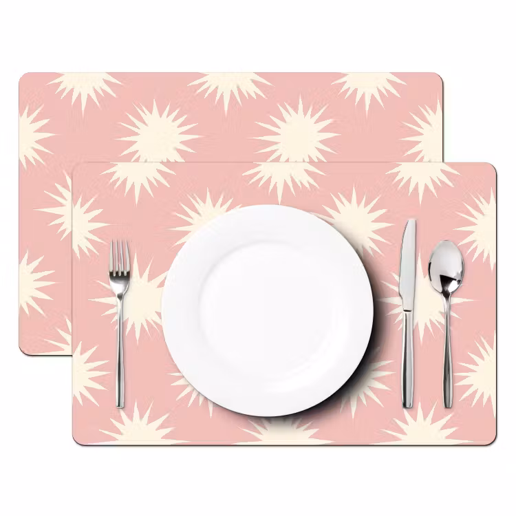 Zonnen - Patroon - Roze Placemat vinyl groot 368 -zzsfeer2_Kitchenyeah-website