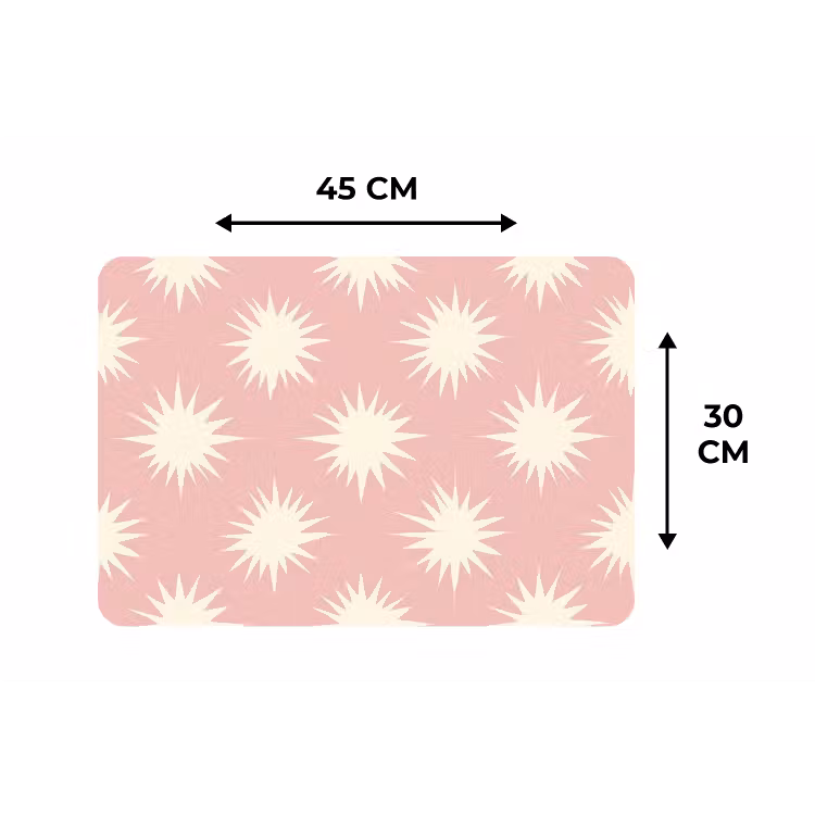 Zonnen - Patroon - Roze Placemat vinyl groot 368 -specs
