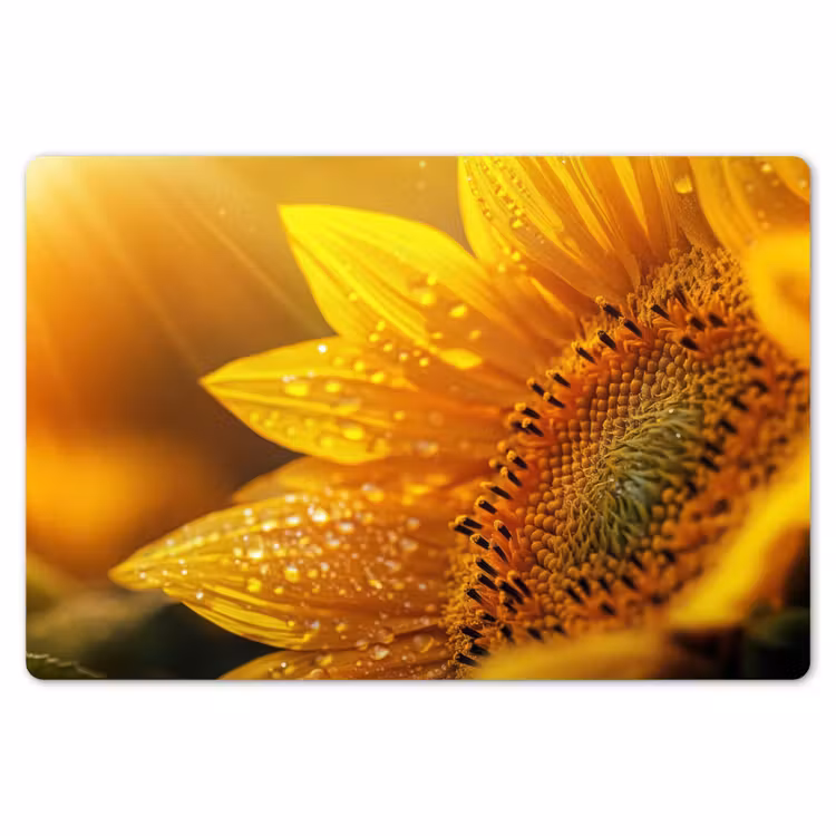 Zonnebloem - Dauwdruppels - Geel - Zonlicht Placemat vinyl groot -zzsfeer1_Kitchenyeah-website