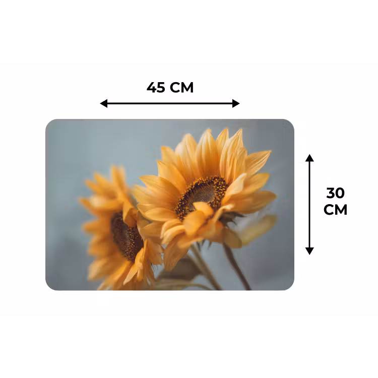 Zonnebloemen - Geel - Wazig Placemat vinyl groot -specs