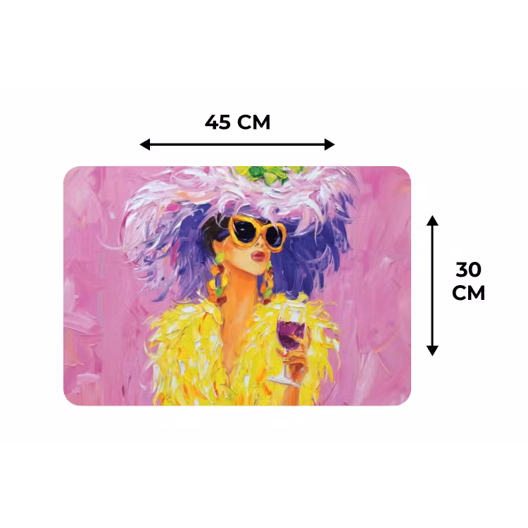 Zonnebril - Vrouw - Jas - Veren Placemat vinyl groot -specs