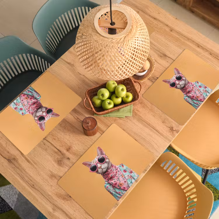 Zonnebril - Kat - Sjaal - Bloemen Placemat vinyl groot -zzsfeer5_Kitchenyeah-website
