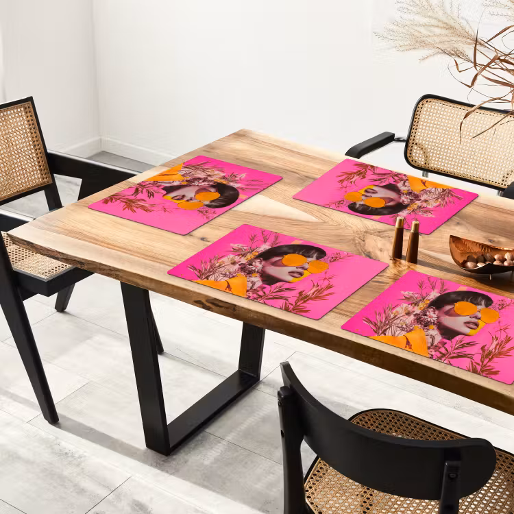 Zonnebril - Oranje - Vrouw - Planten Placemat vinyl groot -zzsfeer4_Kitchenyeah-website